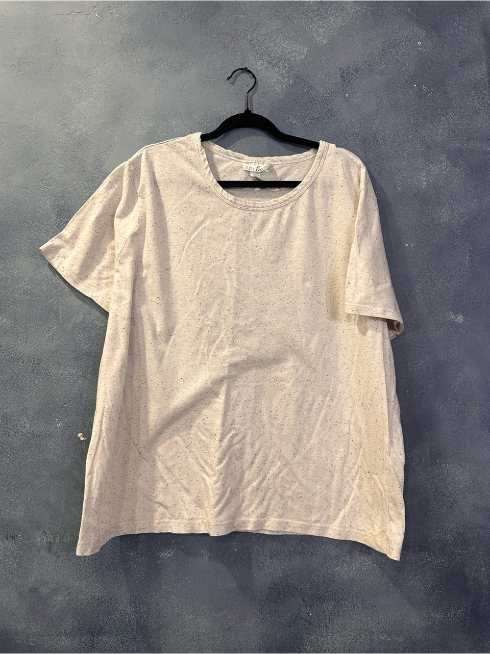 just be Cream Speckled Short Sleeve Tee